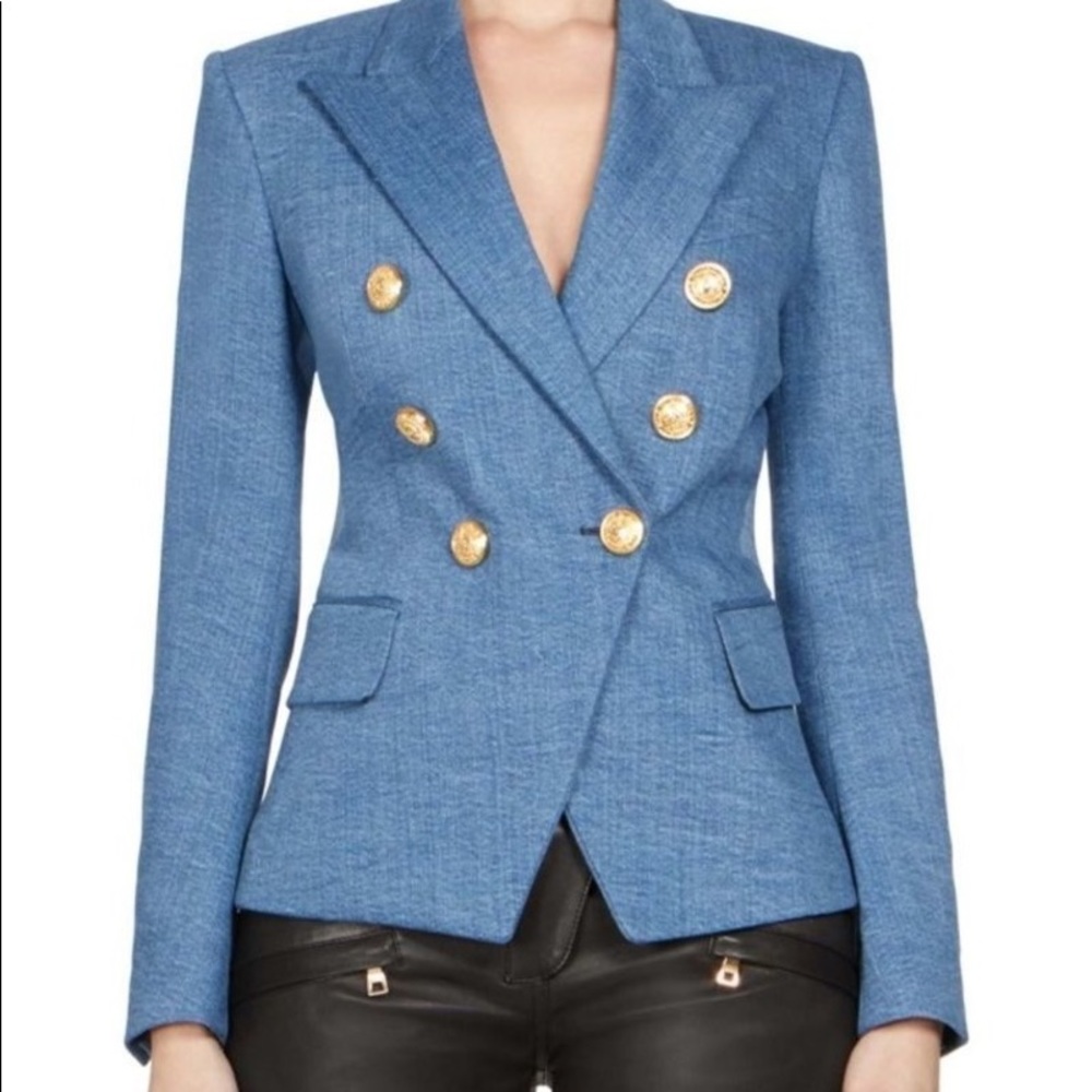 Balmain Denim Blazer Size 38